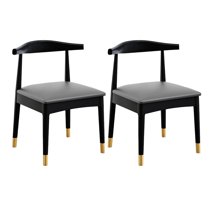 Silla de comedor de madera de estilo escandinavo, silla sin brazos con cuerno de vaca