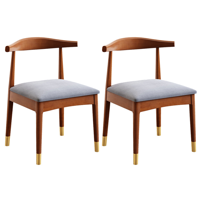 Silla de comedor de madera de estilo escandinavo, silla sin brazos con cuerno de vaca