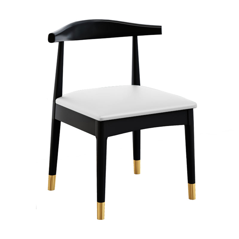 Silla de comedor de madera de estilo escandinavo, silla sin brazos con cuerno de vaca