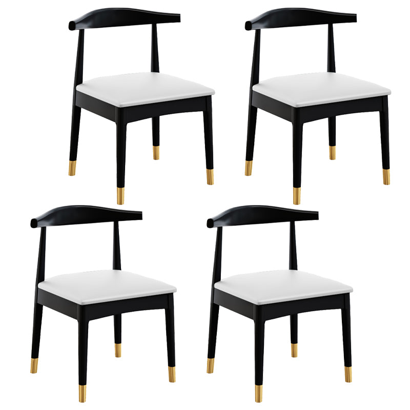 Silla de comedor de madera de estilo escandinavo, silla sin brazos con cuerno de vaca
