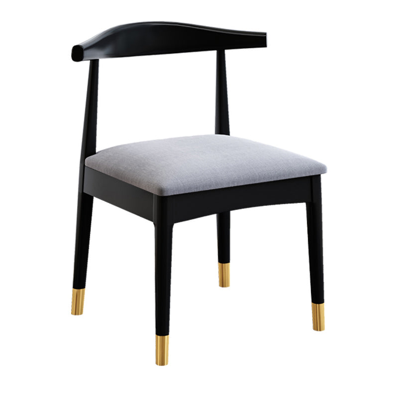 Silla de comedor de madera de estilo escandinavo, silla sin brazos con cuerno de vaca