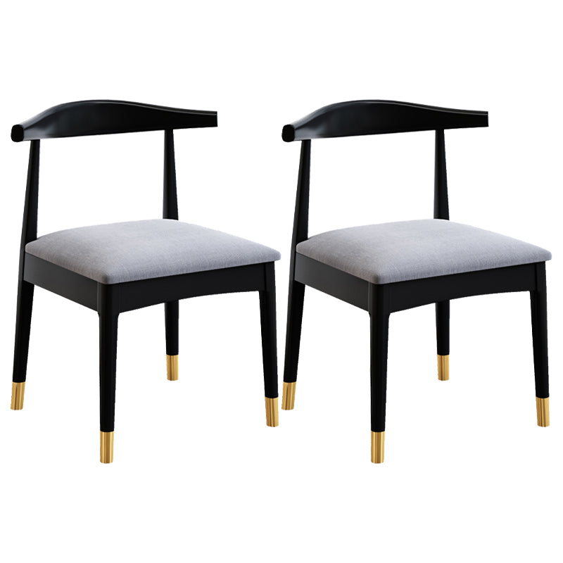 Silla de comedor de madera de estilo escandinavo, silla sin brazos con cuerno de vaca