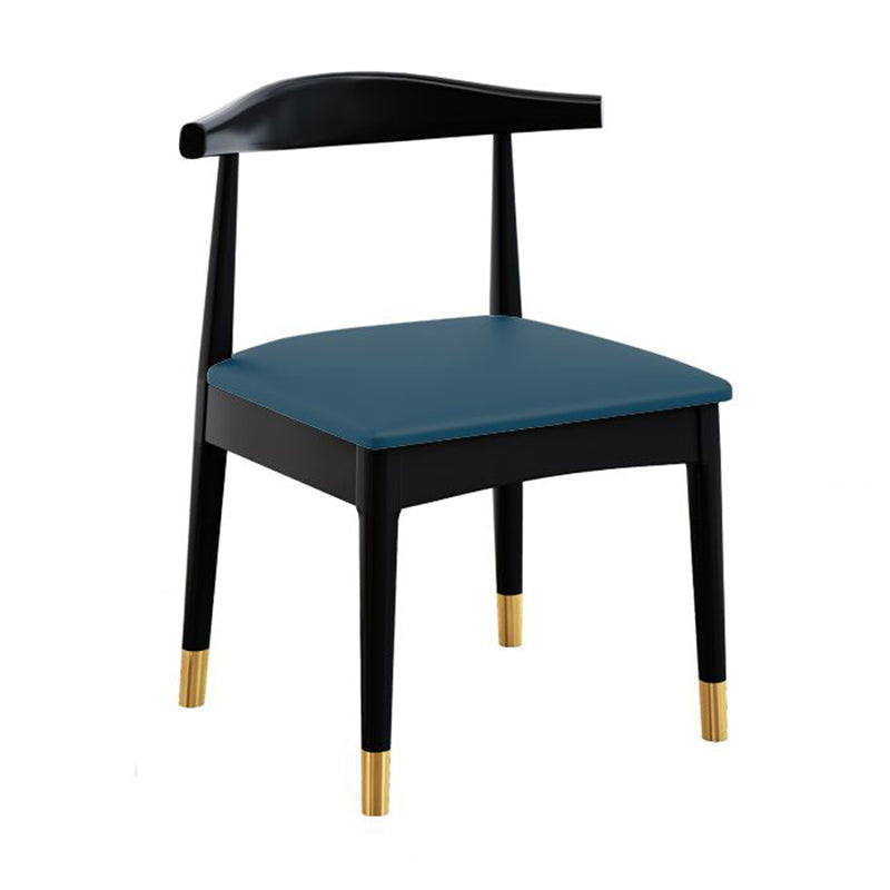 Silla de comedor de madera de estilo escandinavo, silla sin brazos con cuerno de vaca