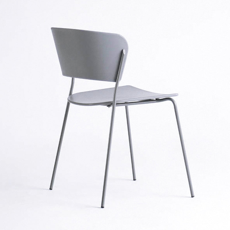 Contemporary Metal Stackable Chairs Kitchen Dining Room Open Back Side Chair