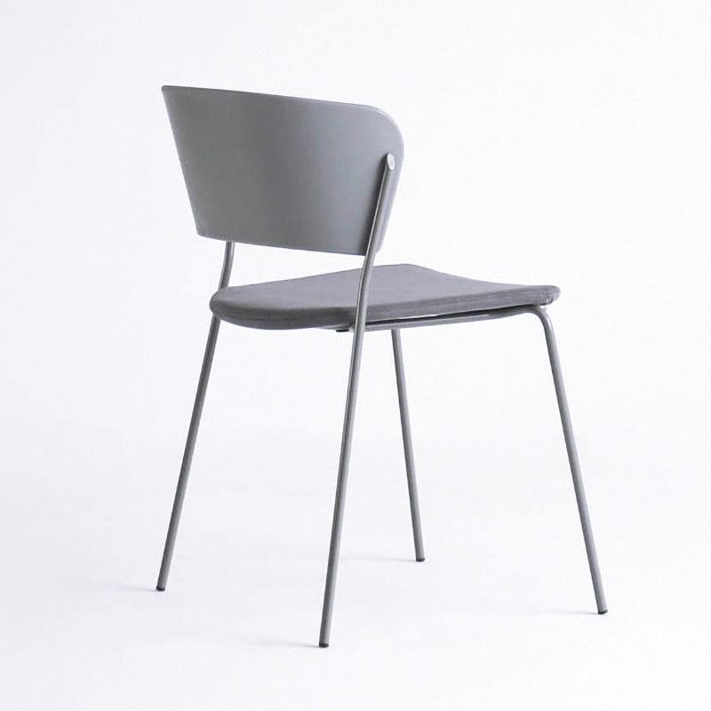 Contemporary Metal Stackable Chairs Kitchen Dining Room Open Back Side Chair