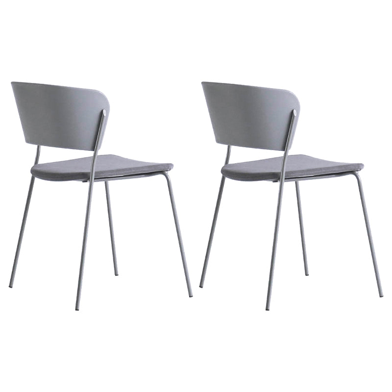 Contemporary Metal Stackable Chairs Kitchen Dining Room Open Back Side Chair