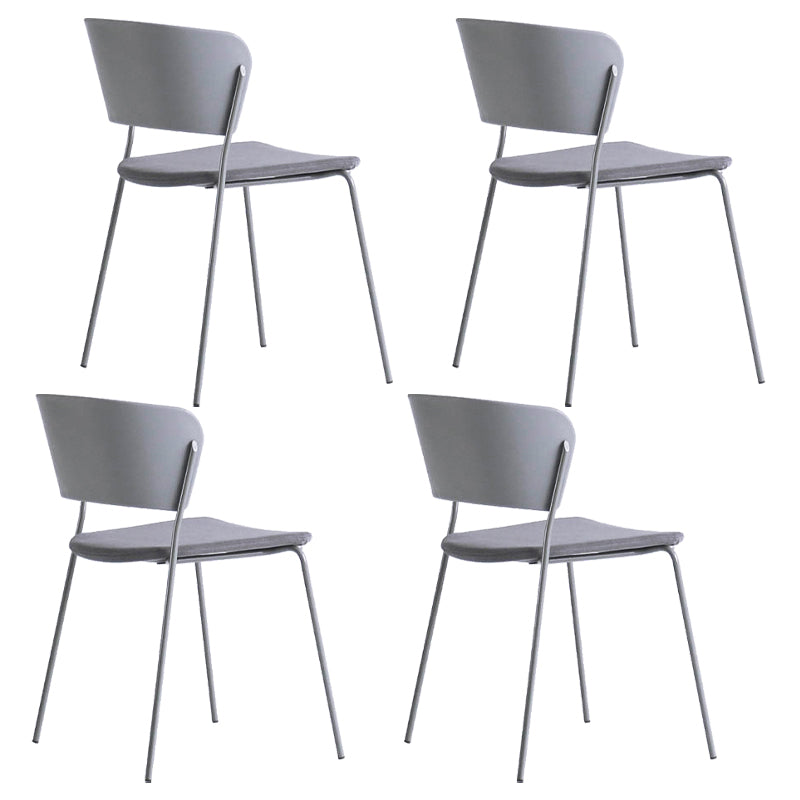 Contemporary Metal Stackable Chairs Kitchen Dining Room Open Back Side Chair