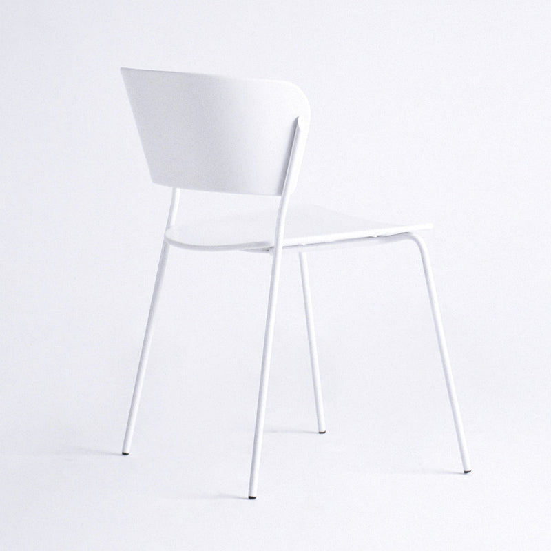 Contemporary Metal Stackable Chairs Kitchen Dining Room Open Back Side Chair