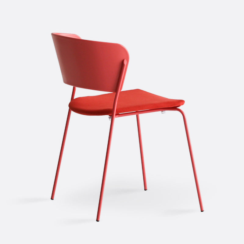 Contemporary Metal Stackable Chairs Kitchen Dining Room Open Back Side Chair