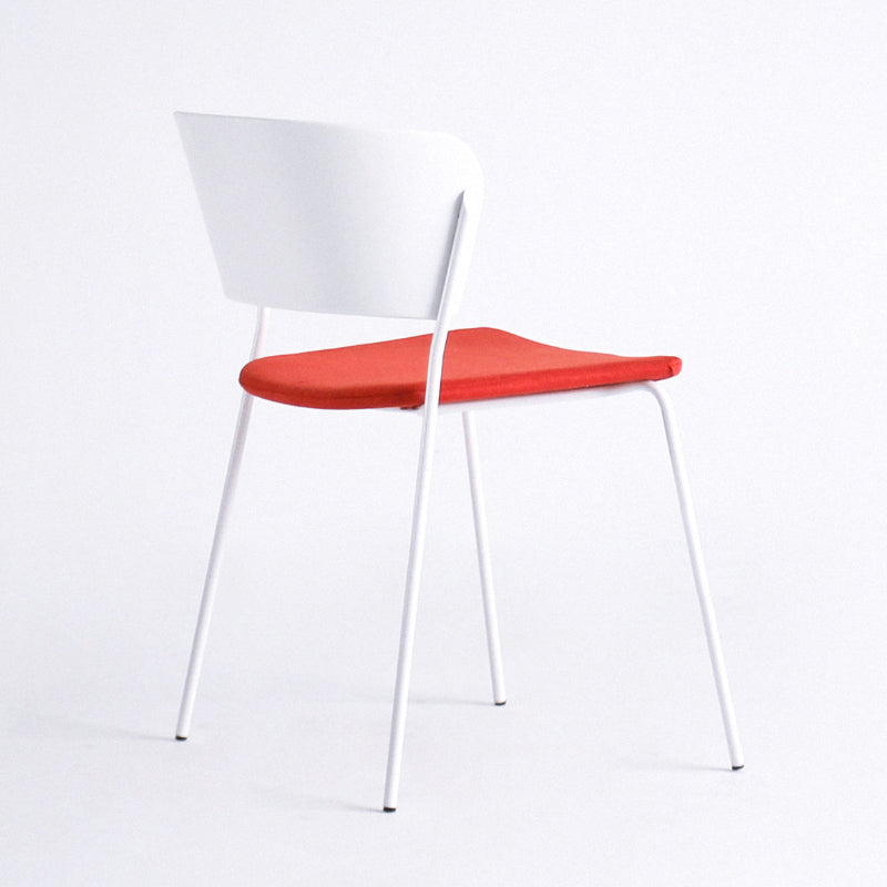 Contemporary Metal Stackable Chairs Kitchen Dining Room Open Back Side Chair