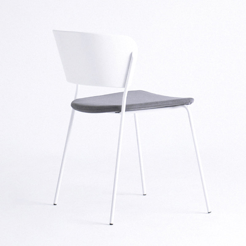 Contemporary Metal Stackable Chairs Kitchen Dining Room Open Back Side Chair