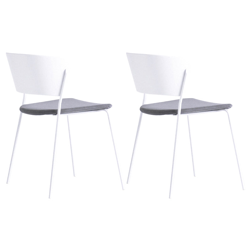 Contemporary Metal Stackable Chairs Kitchen Dining Room Open Back Side Chair