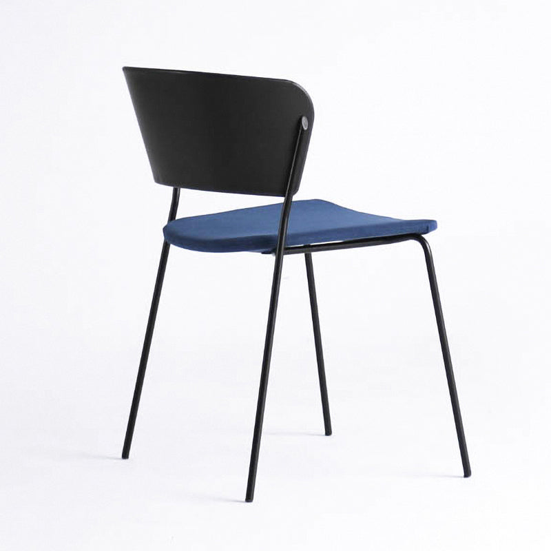 Contemporary Metal Stackable Chairs Kitchen Dining Room Open Back Side Chair