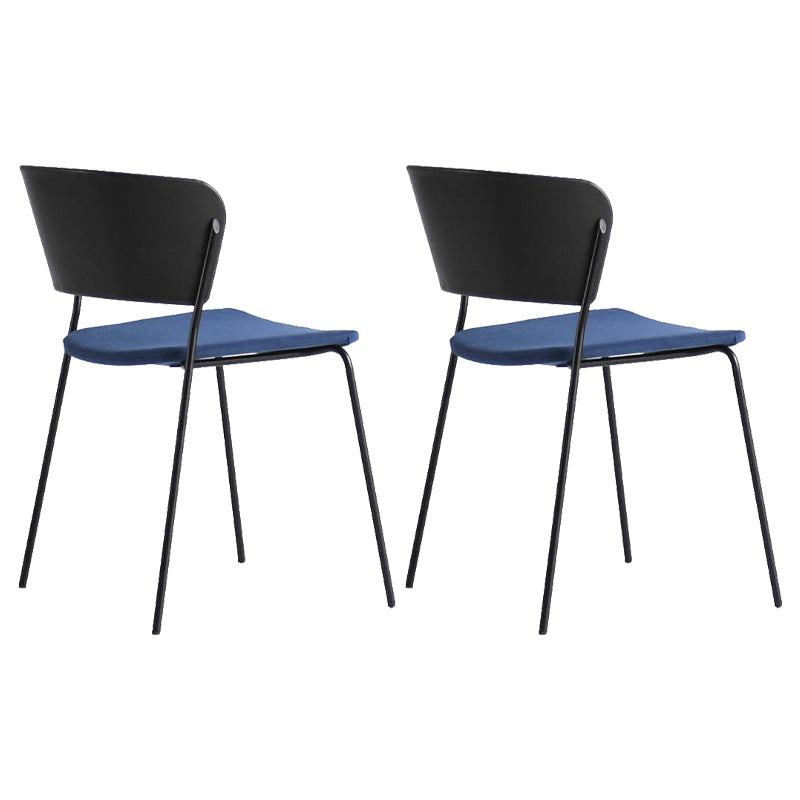 Contemporary Metal Stackable Chairs Kitchen Dining Room Open Back Side Chair