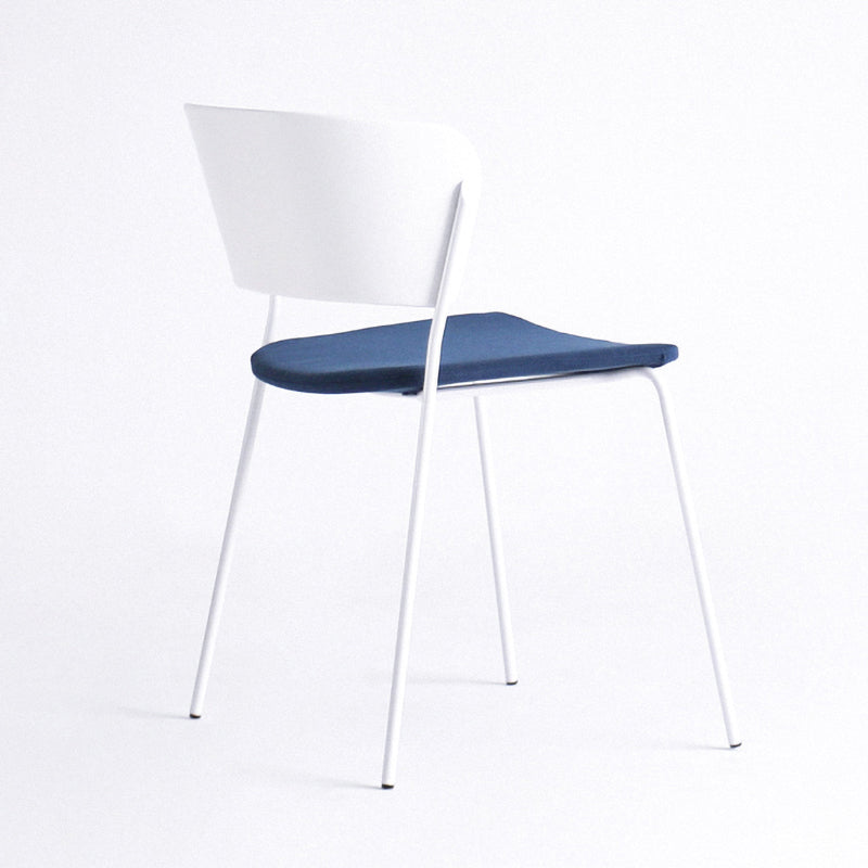 Contemporary Metal Stackable Chairs Kitchen Dining Room Open Back Side Chair