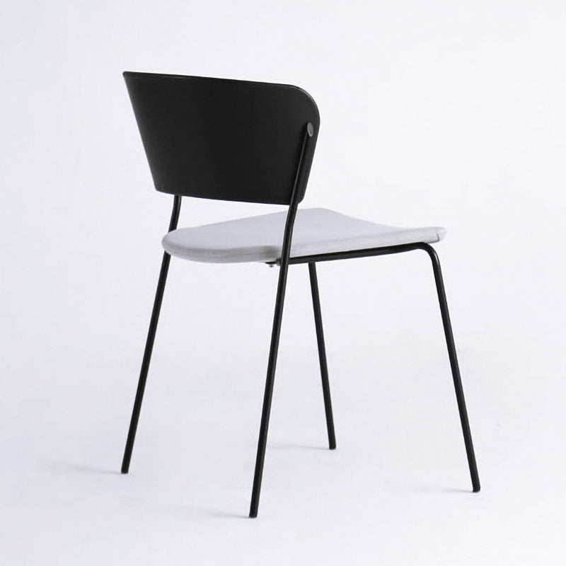 Contemporary Metal Stackable Chairs Kitchen Dining Room Open Back Side Chair