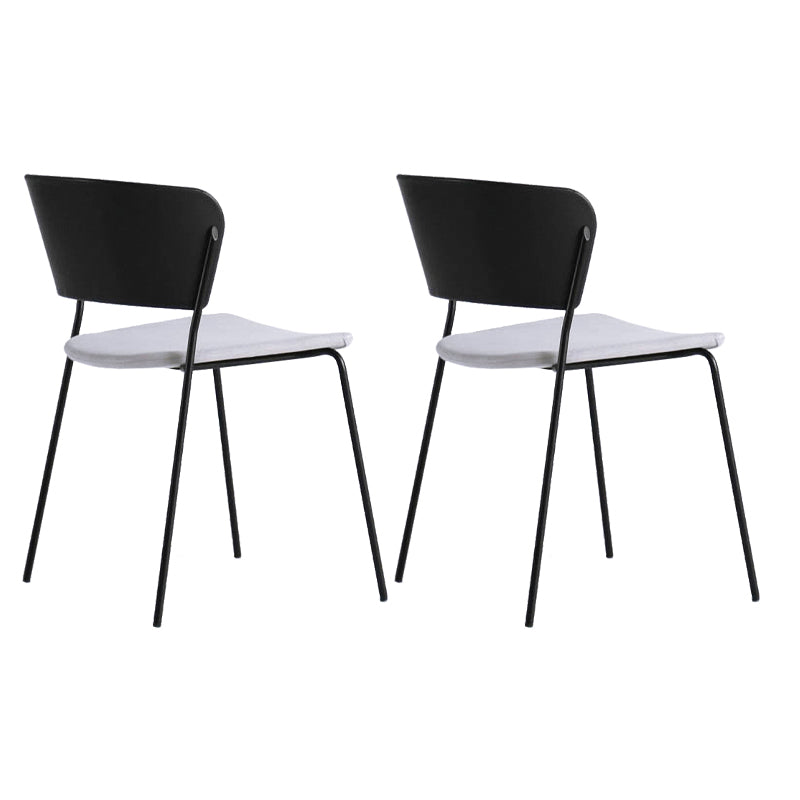 Contemporary Metal Stackable Chairs Kitchen Dining Room Open Back Side Chair