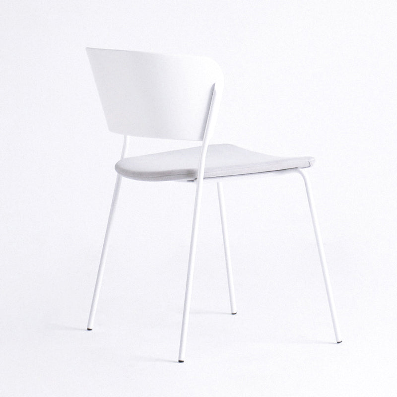 Contemporary Metal Stackable Chairs Kitchen Dining Room Open Back Side Chair