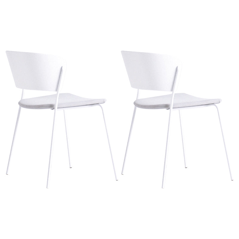 Contemporary Metal Stackable Chairs Kitchen Dining Room Open Back Side Chair