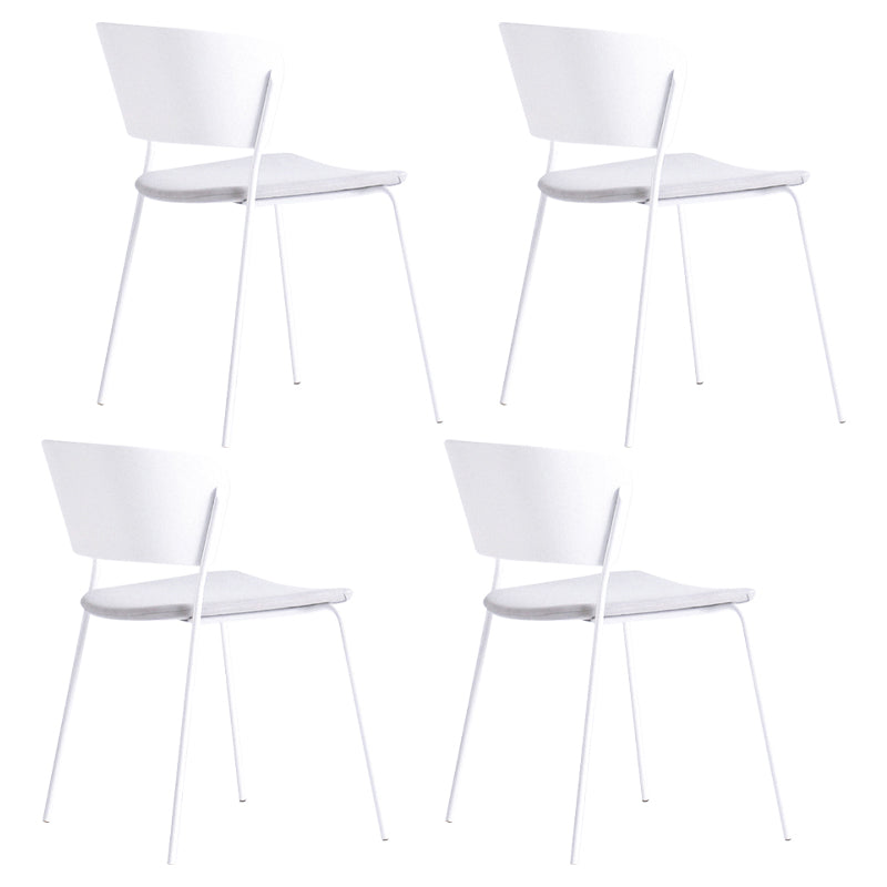 Contemporary Metal Stackable Chairs Kitchen Dining Room Open Back Side Chair