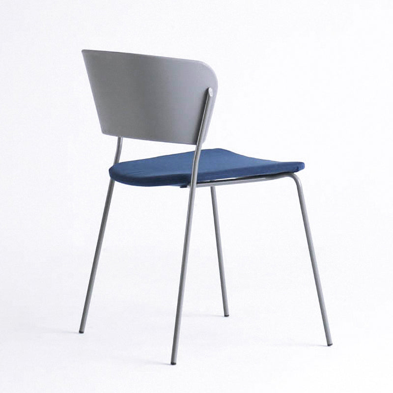 Contemporary Metal Stackable Chairs Kitchen Dining Room Open Back Side Chair