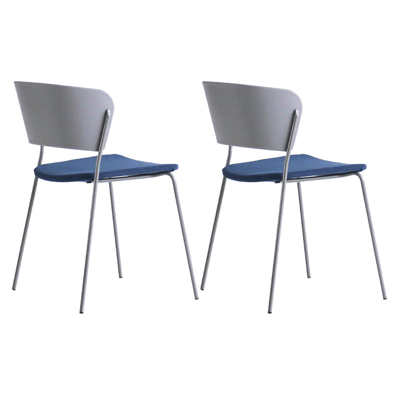 Contemporary Metal Stackable Chairs Kitchen Dining Room Open Back Side Chair