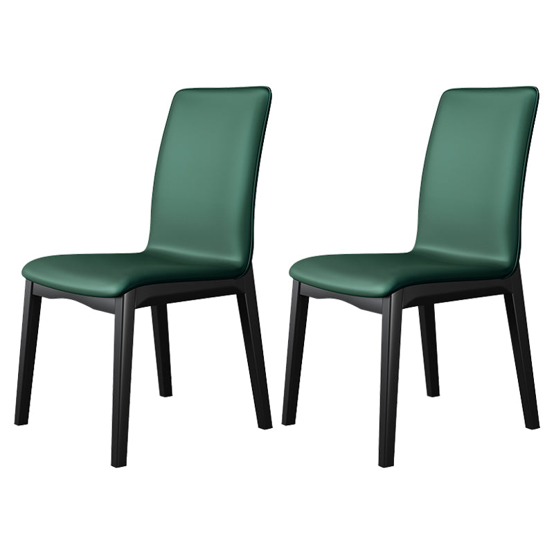 Silla de comedor de madera de estilo escandinavo, silla sin brazos con respaldo macizo (juego de 2)