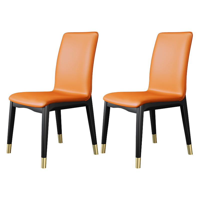 Silla de comedor de madera de estilo escandinavo, silla sin brazos con respaldo macizo (juego de 2)