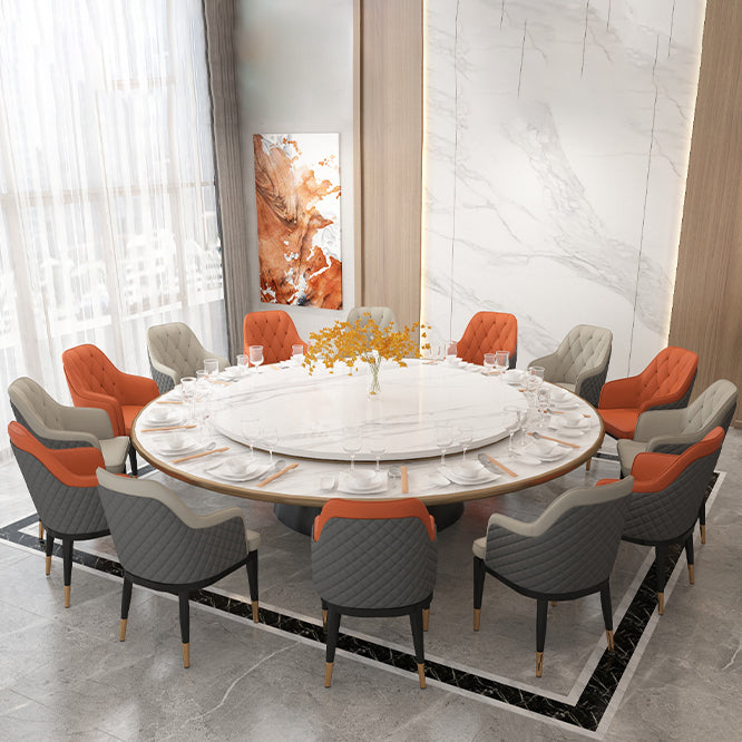 Solide achterkant van de achterste stoelen met stoffen met metalen benen gestoffeerde dineren met metalen benen