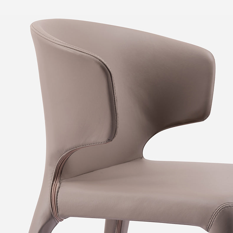 Silla de comedor estilo diseñador con acabado mate y respaldo de orejas (juego de 2)