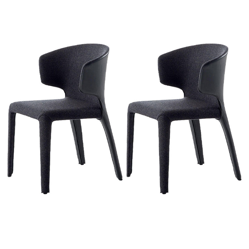 Silla de comedor estilo diseñador con acabado mate y respaldo de orejas (juego de 2)