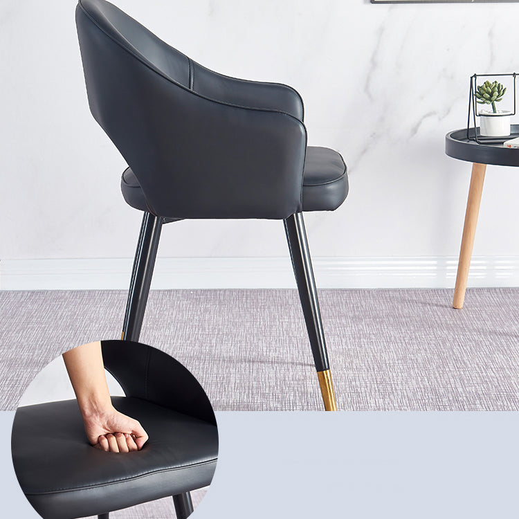 Sillón casero escandinavo tapizado con respaldo abierto Silla de comedor de metal