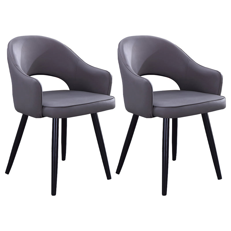 Sillón casero escandinavo tapizado con respaldo abierto Silla de comedor de metal