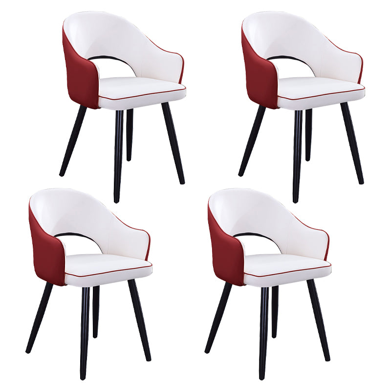Sillón casero escandinavo tapizado con respaldo abierto Silla de comedor de metal