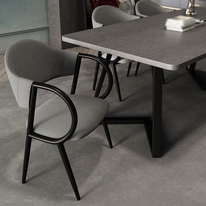 Fauteuil de restaurant en cuir industriel, chaise de salle à manger à dossier ouvert avec pieds en métal