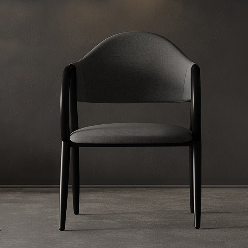 Fauteuil de restaurant en cuir industriel, chaise de salle à manger à dossier ouvert avec pieds en métal