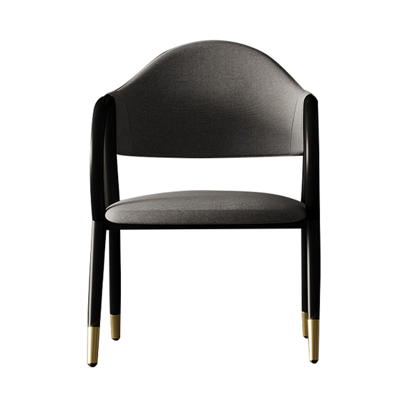 Fauteuil de restaurant en cuir industriel, chaise de salle à manger à dossier ouvert avec pieds en métal