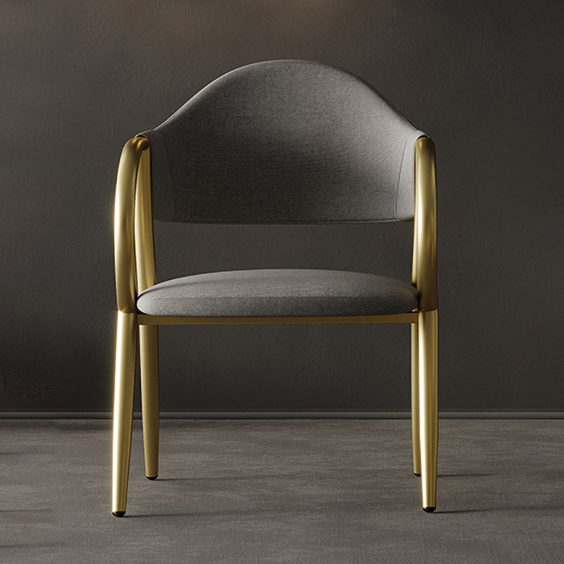 Fauteuil de restaurant en cuir industriel, chaise de salle à manger à dossier ouvert avec pieds en métal
