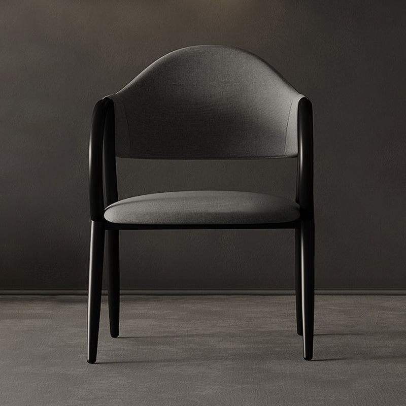 Fauteuil de restaurant en cuir industriel, chaise de salle à manger à dossier ouvert avec pieds en métal