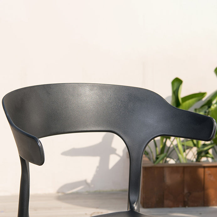 Sillas de comedor estilo Glam, silla auxiliar de plástico sin brazos para cocina (juego de 4)