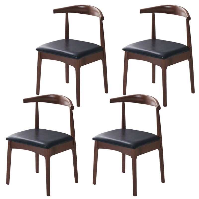Silla lateral interior escandinava Silla de comedor tapizada con respaldo abierto de madera