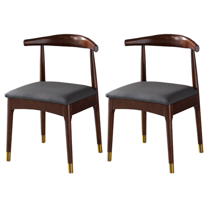 Silla lateral interior escandinava Silla de comedor tapizada con respaldo abierto de madera