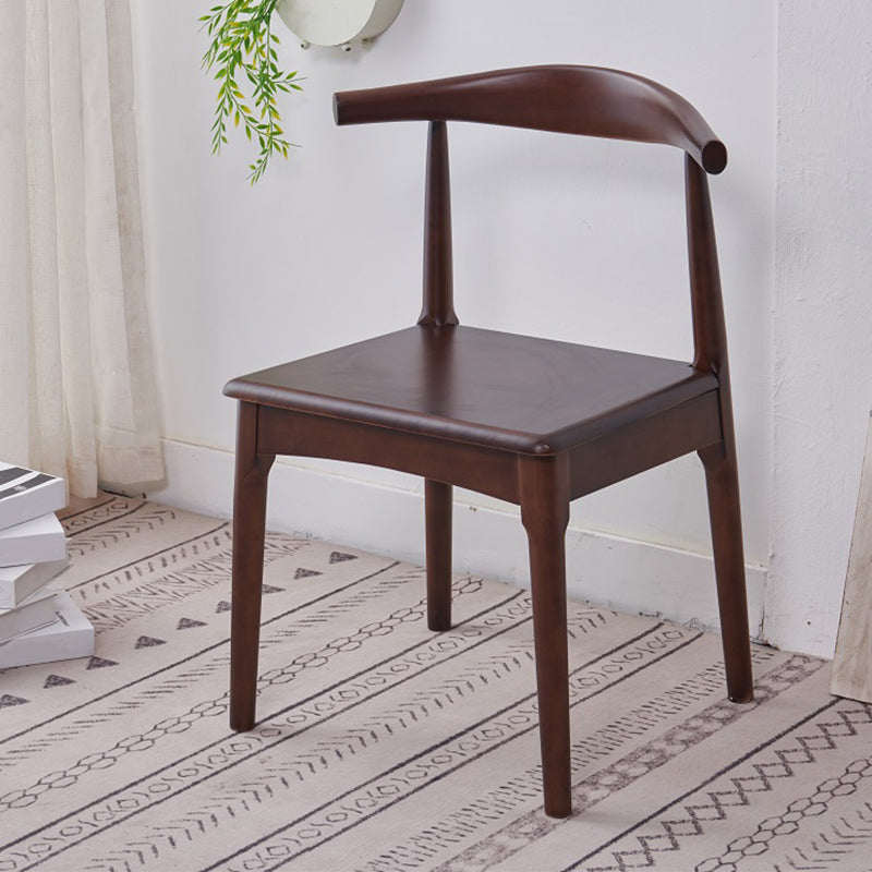 Silla lateral interior escandinava Silla de comedor tapizada con respaldo abierto de madera