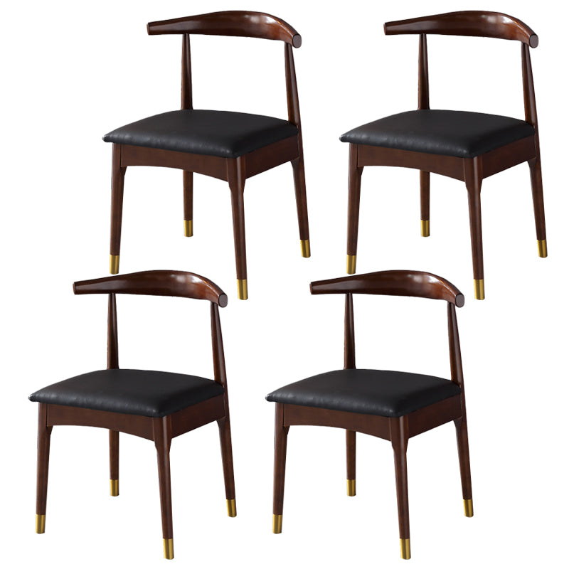 Silla lateral interior escandinava Silla de comedor tapizada con respaldo abierto de madera