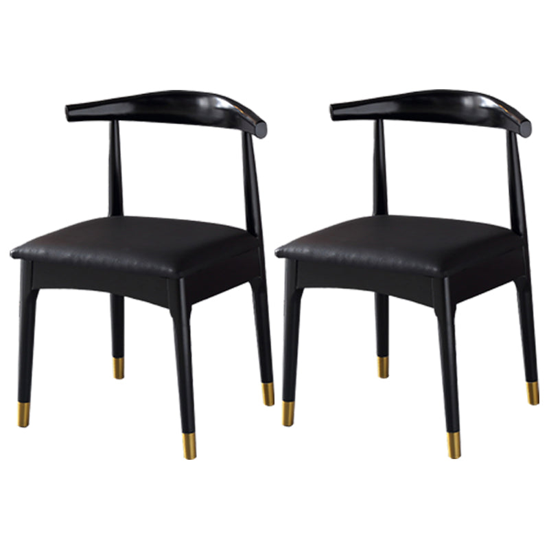 Silla lateral interior escandinava Silla de comedor tapizada con respaldo abierto de madera
