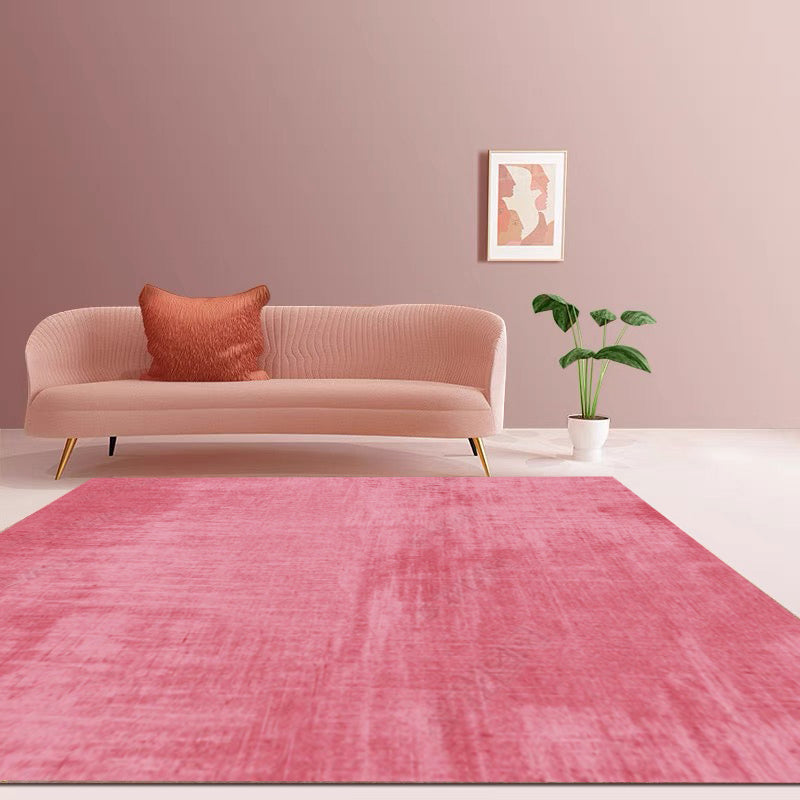 Dark Green Rug Polyester Solid Color Rug Washable Indoor Rug for Living Room