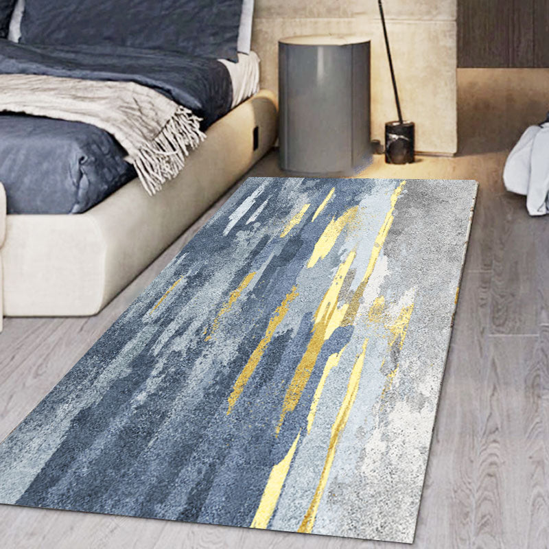 Blauwe woonkamer vloerkleed geometrisch patroon polyester gebied tapijt vlek resistent tapijt