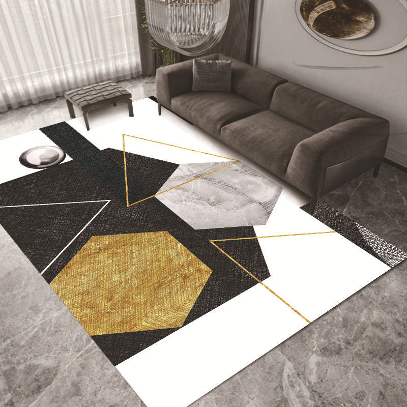 Luxe geometrie print tapijt polyester polyester binnen tapijt niet-slip ruggebied vloerkleed voor woonkamer