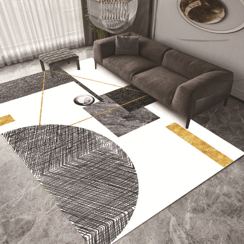 Luxe geometrie print tapijt polyester polyester binnen tapijt niet-slip ruggebied vloerkleed voor woonkamer