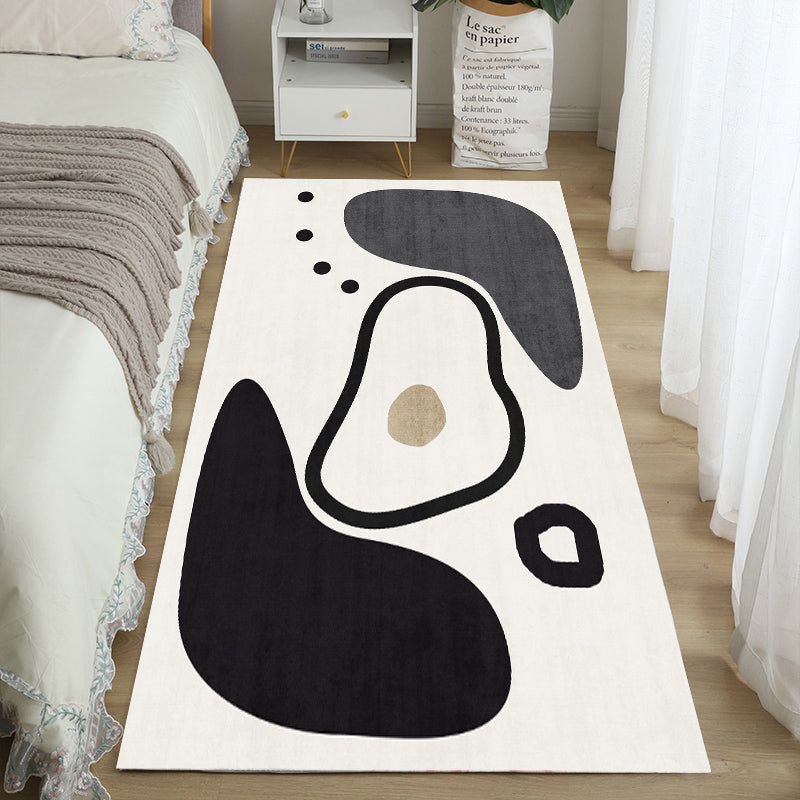 Modern Bedroom Area Rug Geometric Pattern Polyester Area Carpet Non-Slip Backing Area Rug